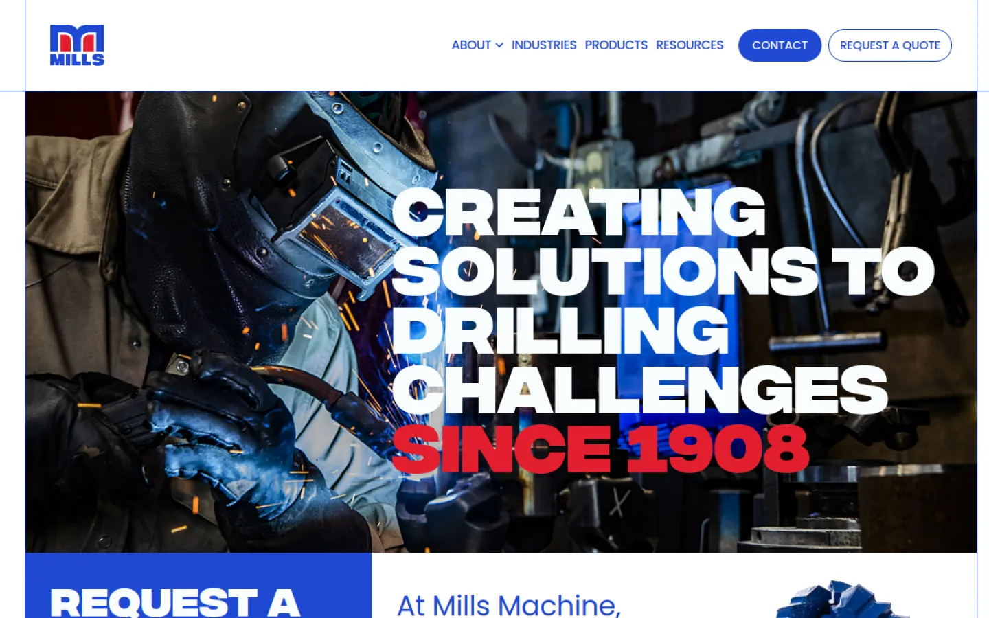 Mills Machine website screenshot