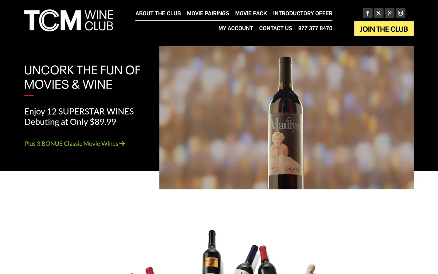 TCM Wine Club website screenshot