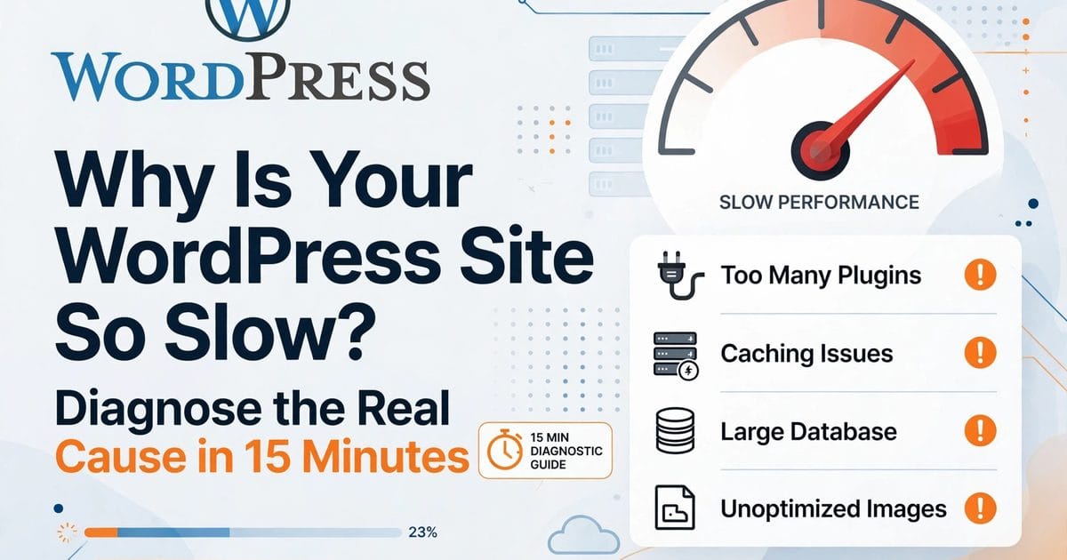 Why Is Your WordPress Site So Slow? Diagnose the Real Cause in 15 Minutes (2026) — Tutorials guide thumbnail
